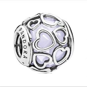 Authentic Pandora Encased in Love Charm with White Crystal and Sterling Silver
